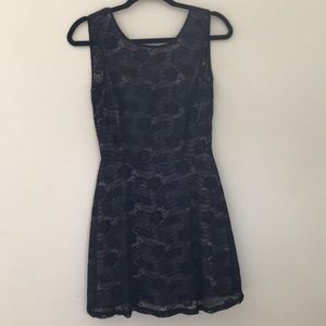 Lace Purple dress with back opening
